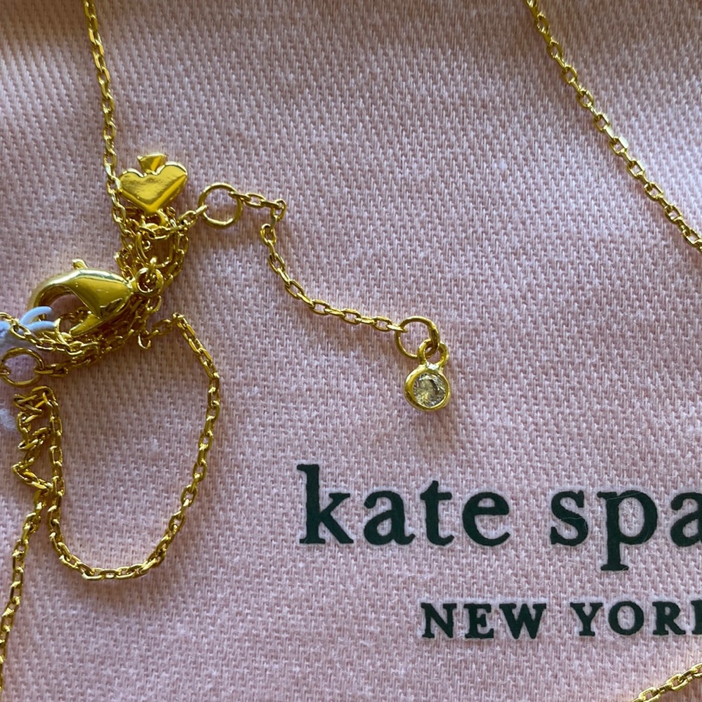 Kate Spade  Enamel Mini Pendant Necklace in Bright Rose - Picture 6 of 6